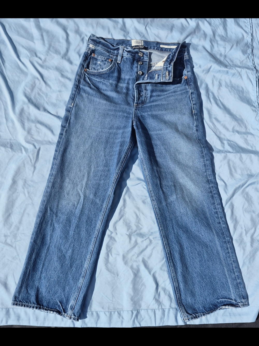 Citizens Of Humanity Women's Blue Straight-Leg Jeans